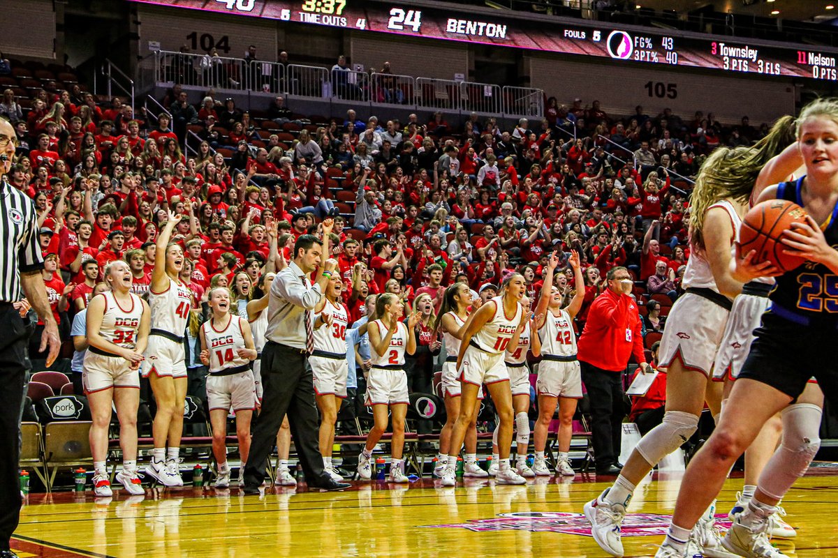 DCG_GirlsBball's tweet photo. Thank you @IGHSAU for another great state tournament and for creating an awesome experience for our girls!  The Iowa Girls State Basketball Tournament is not just a destination, it's an awesome experience!  We hope to return soon! https://t.co/DtAQSx5UUj