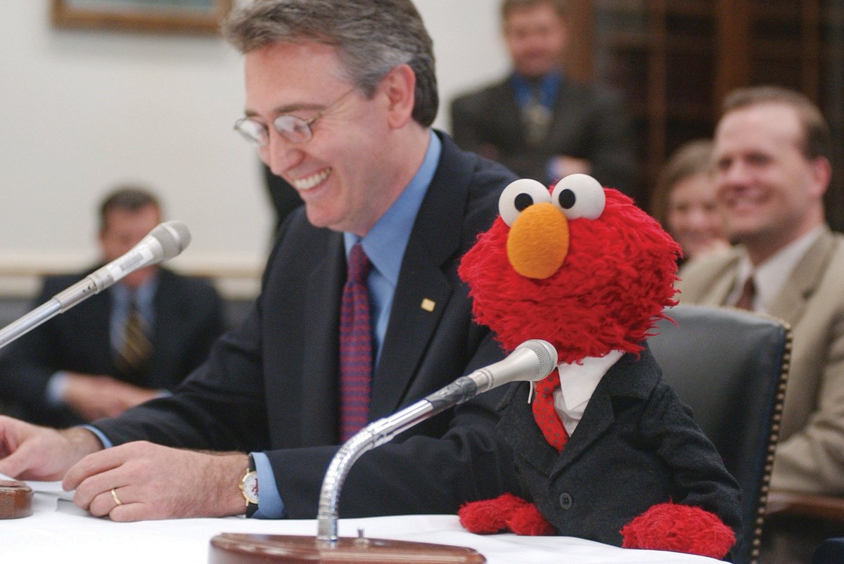 BrettButler1111's tweet photo. Elmo went to Congress in 2002. Hate to think what would happen to him today. Btw he testified as Mr. Elmo Monster.
#sweeterdays https://t.co/Ao0d9El9c3