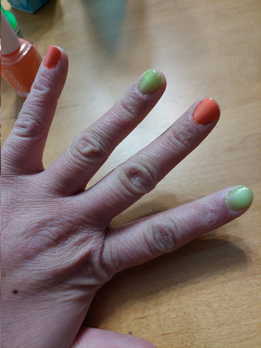 theghostplace's tweet photo. No work for a week means: Ghost/Foster-themed nails!!!!! (Please ignore my gross skin, work sanitizer+winter is a vicious combo 😭)

Thank you @wirewalking for giving them colors I can just assimilate into my personal expression LOL https://t.co/U1qsu7XbKc