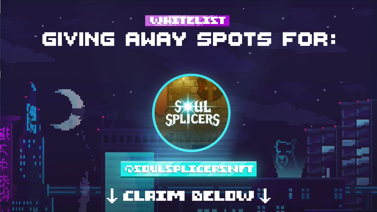 This P2E roguevania game looks amazing!😯

Giving away 5 WL spots for <a href="/SoulSplicersNFT/">Soul Splicers</a>!

To enter:
1⃣Follow <a href="/Llamaverse_/">Llamaverse</a> &amp; <a href="/SoulSplicersNFT/">Soul Splicers</a> 
2⃣Tag Your Friends (more tags = more entries)
3⃣Like &amp; RT this post

Good luck!