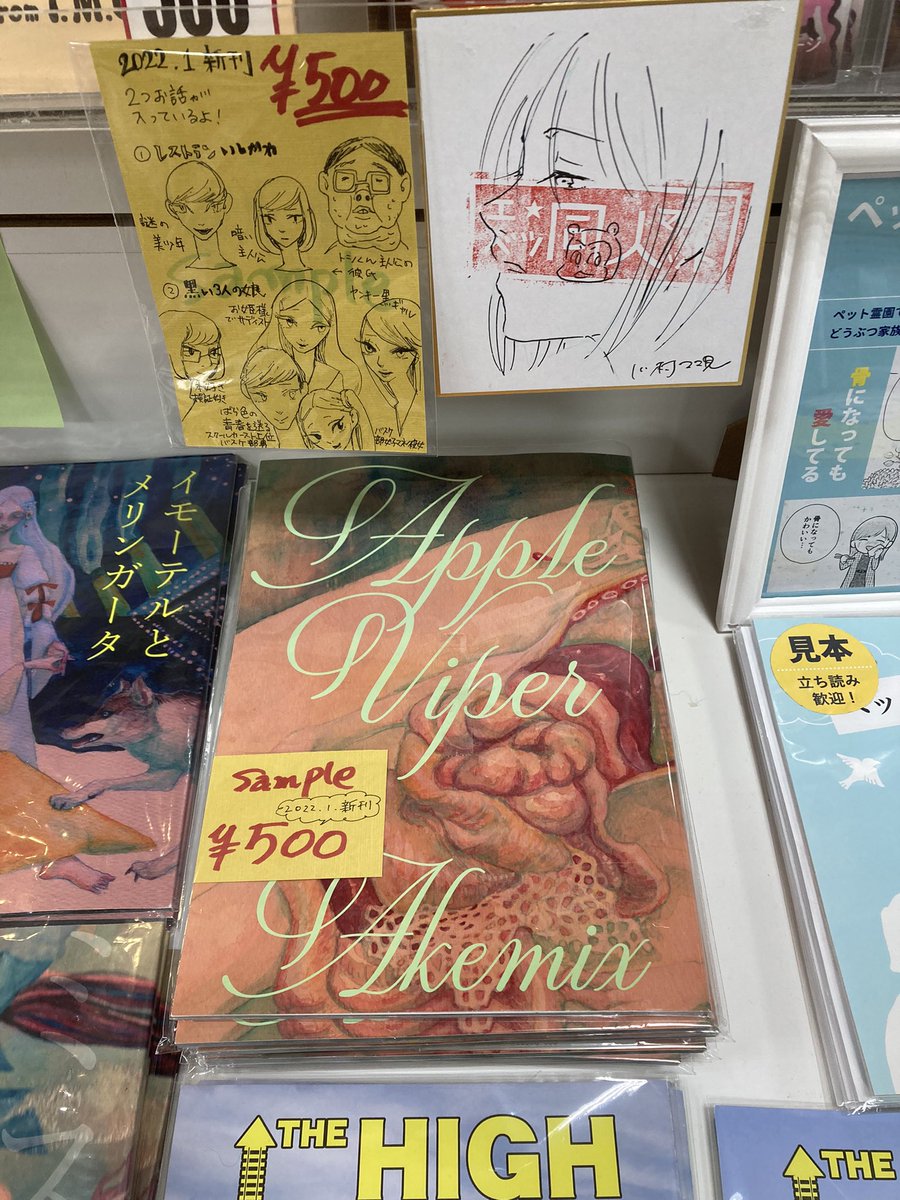 そうだ、搬入したのは新刊の「アップルバイパー」だけでなくコピー本の「I WONDERなぜでしょう?」と大腸検査の本の見本誌もありますのでどちらも中を見られるようになりました!よろしくお願いします #えべつ同人マーケット 
