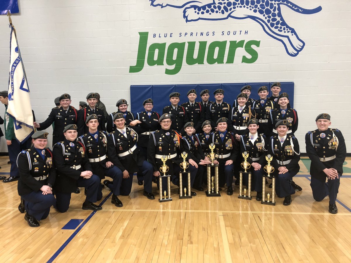 CHS_JROTC's tweet photo. This weekend at Blue Springs South Regional Drill Meet against 21 schools we won the following: 3rd Overall Champion Drill team, 4th Exhibition w/weapons,4th  Color Guard w/weapons, 4th Color Guard, 5th Regulation w/weapons, congrats !! https://t.co/qeD9MxZAux