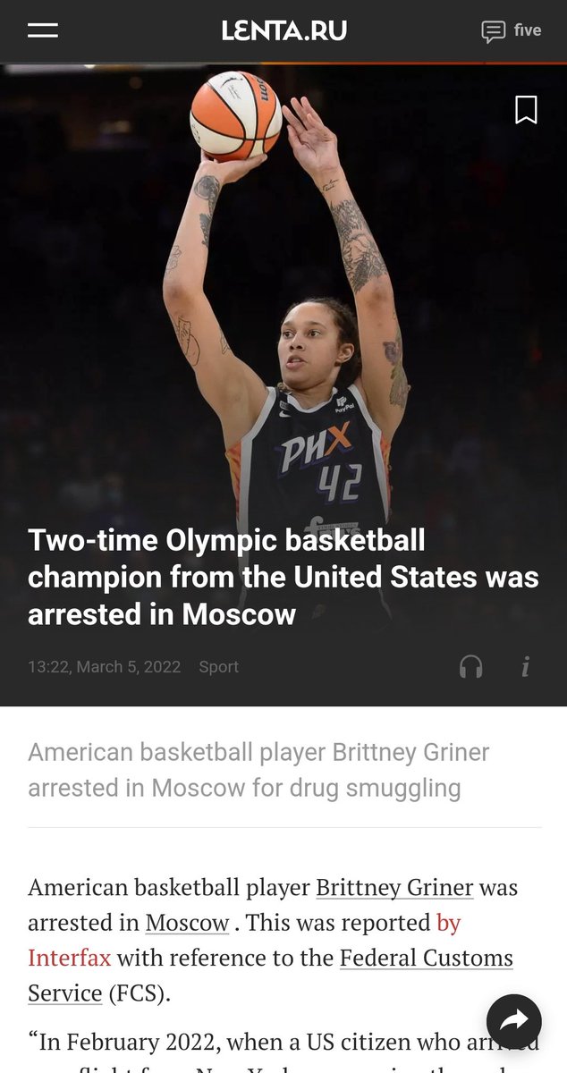 Fly_Sistah's tweet photo. @crissles It's horrifying. She's been in a Russian jail for weeks. She was arrested when she landed in February per news reports out of Russia https://t.co/gsy43Lm8eQ https://t.co/q3JXs0BdzS