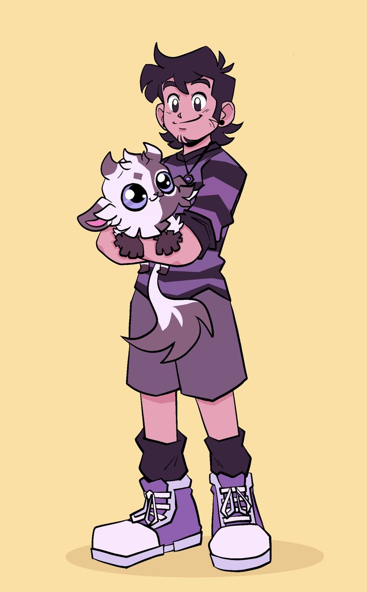 ChalkMoo's tweet photo. I wasn’t SUPER productive during stream today, but I did line and color my #DigiTamer and his partner #Digimon Markermon https://t.co/HcCUjwTepd