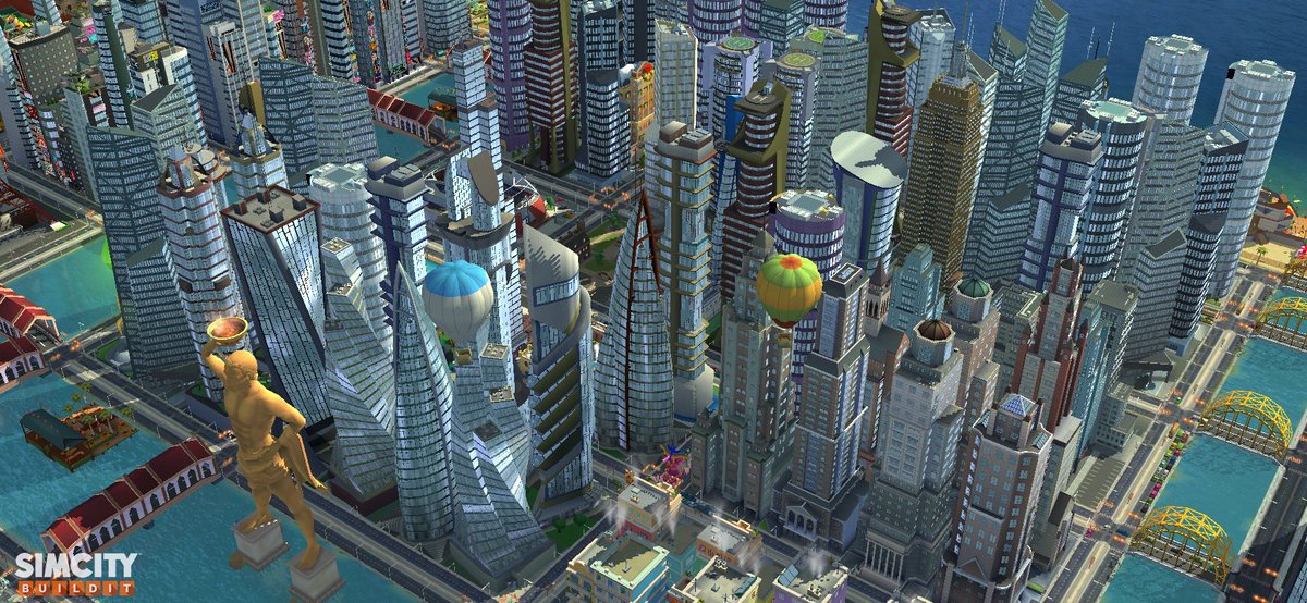 SimcityPro's tweet photo. Love the hot air balloons over my city #simcity #simcitybuildit https://t.co/CflGaxnyU2