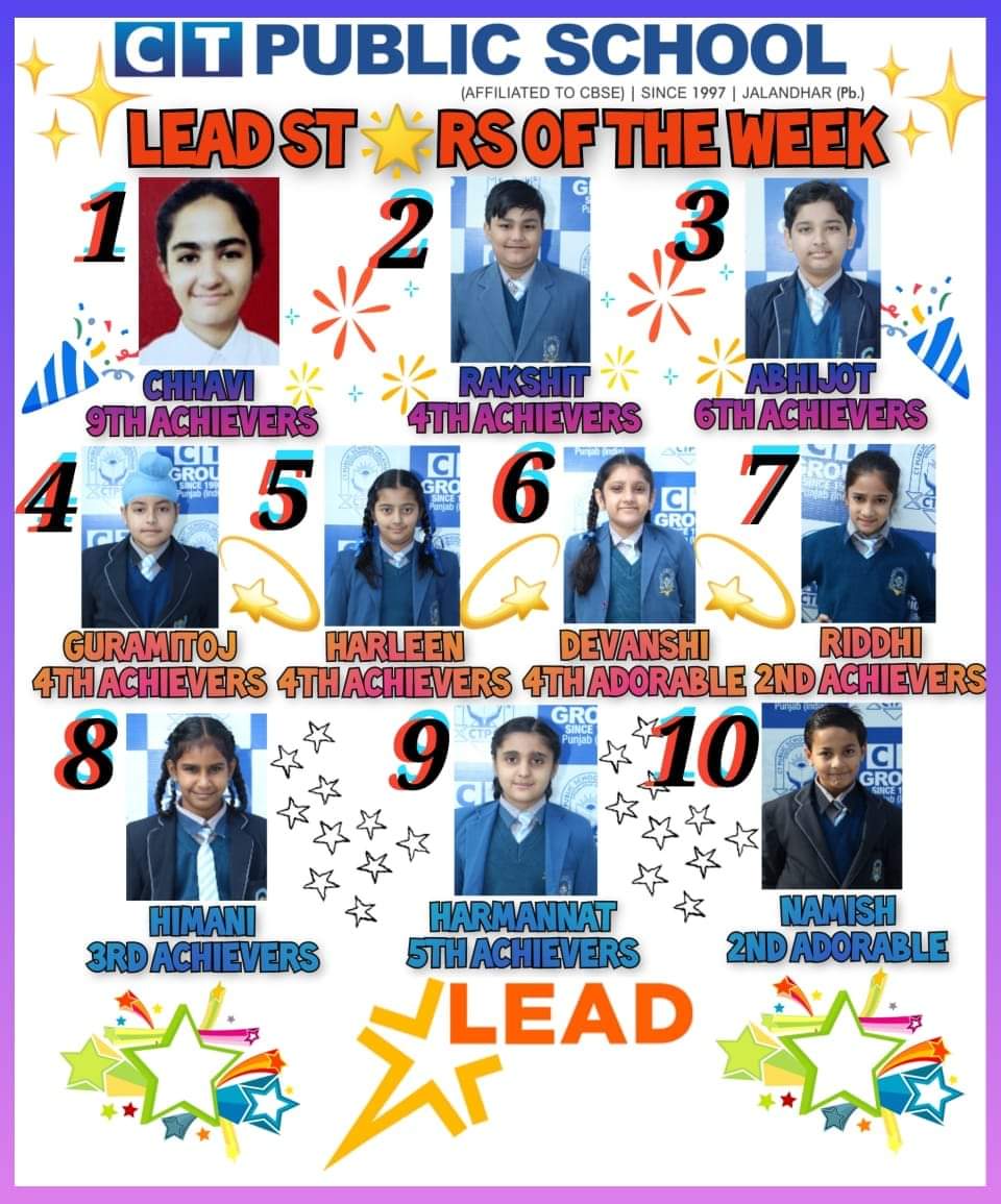 ctpublicschool's tweet photo. Heartiest Congratulations to the top 1️⃣0⃣position holders of Practice with Friends Quiz for this week.!!! 
#CTPublicSchool 
#BestCBSE School 
#Congratulations
#HighSpirits https://t.co/PRSyivcV2t