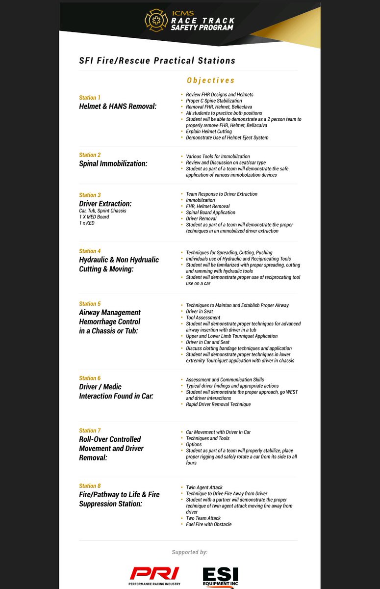 Here are the outlines for the practical stations for the upcoming <a href="/The_ICMS/">The ICMS</a> <a href="/MotoSafety1/">ICMS</a> Race Track Safety Program at Lucas Oil Raceway Park.