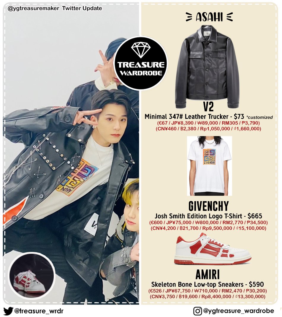 ASAHI wearing #V2 minimal leather trucker #GIVENCHY Josh Smith T