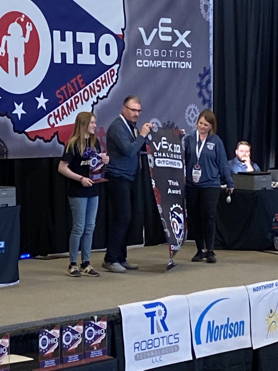 OrzechowskiS's tweet photo. Congratulations to our VEX Robotics teams who competed at States today! Team M won the Think Award. Team M, G, and J qualified for Worlds. Also huge shoutout to @msking_tech for winning Coach of the Year! https://t.co/akpJOaHnnc