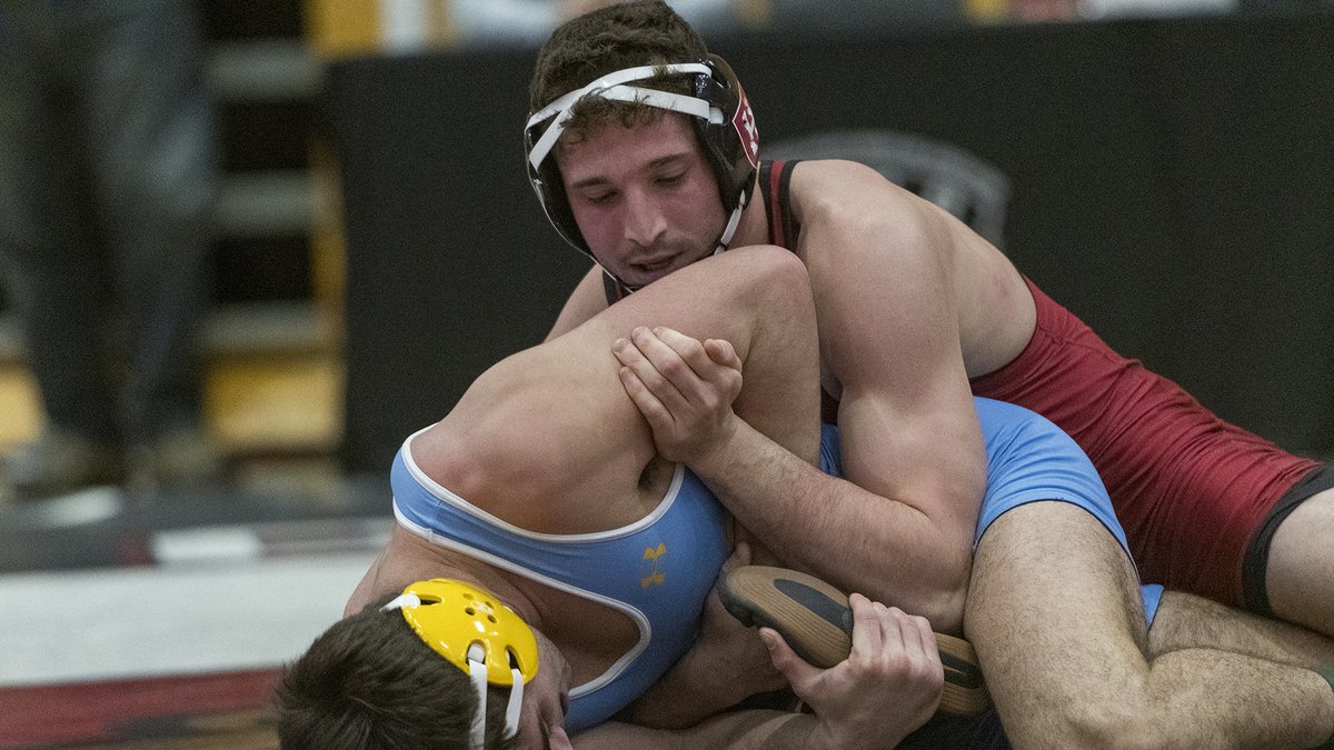 HarvardWrestlin's tweet photo. EIWA Day 1 Recap ⬇️

Philip Conigliaro punched his NCAA 🎟 and three other Crimson wrestlers advanced to Day ✌️!

📰: https://t.co/TykEaiPKBx
📸: https://t.co/sf5EyCIYGv
📊: https://t.co/AKQVPjjf8b

#GoCrimson #OneCrimson #NCAAWrestling 

📸 by Eldon Lindsay/Cornell Athletics https://t.co/jqykY4dGxI