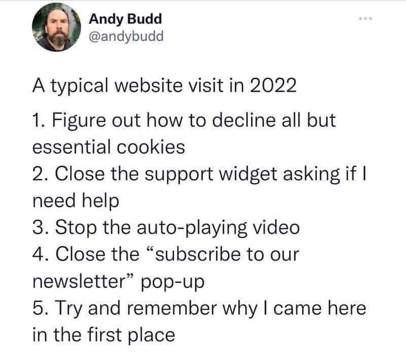 scottfox's tweet image. The state of the modern web is simple: broken.