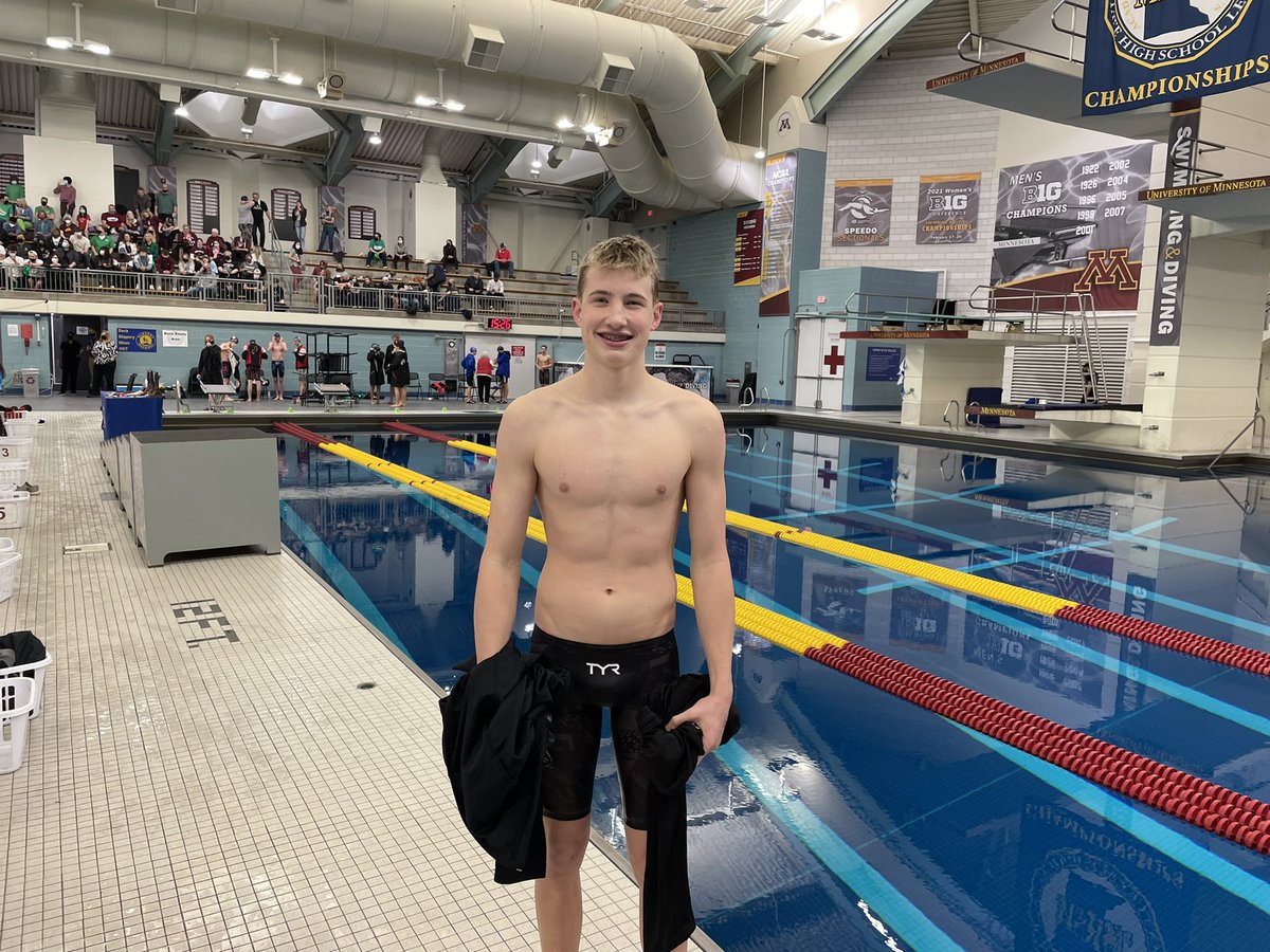 WaconiaSwim's tweet photo. 10th place for freshman Jack Hackler in the 100 breaststroke! Lots of seniors in front of him so watch out for him next year! https://t.co/Q0GkW539sf