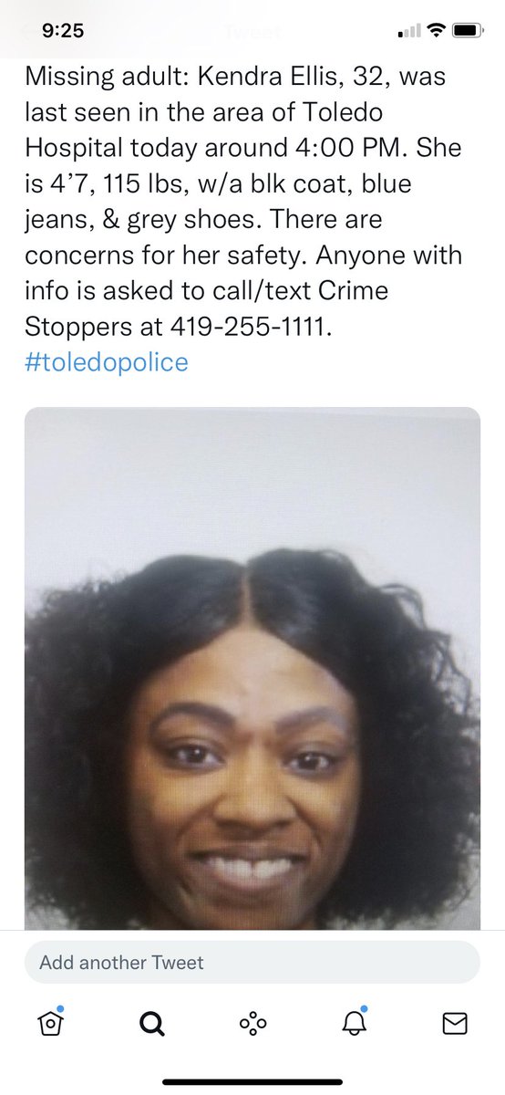 Toledo_PD's tweet photo. Update: Kendra has been located. Thank you for your help! https://t.co/dGtog7jINA