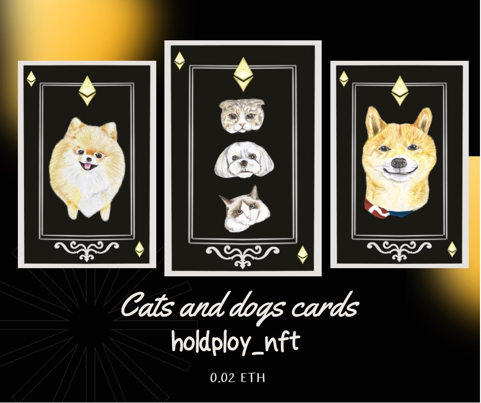holdploy_NFT's tweet photo. New collection is out!!
Cats and dogs cards 🐱🐶
.
https://t.co/rLxU8sZj98

#OpenSeaNFT #NFTCollection #OpenSeaCommunity #OpenSeaCollection #NFTartists #NFTTHAILAND #holdploy_nft https://t.co/WeJqJeigNU