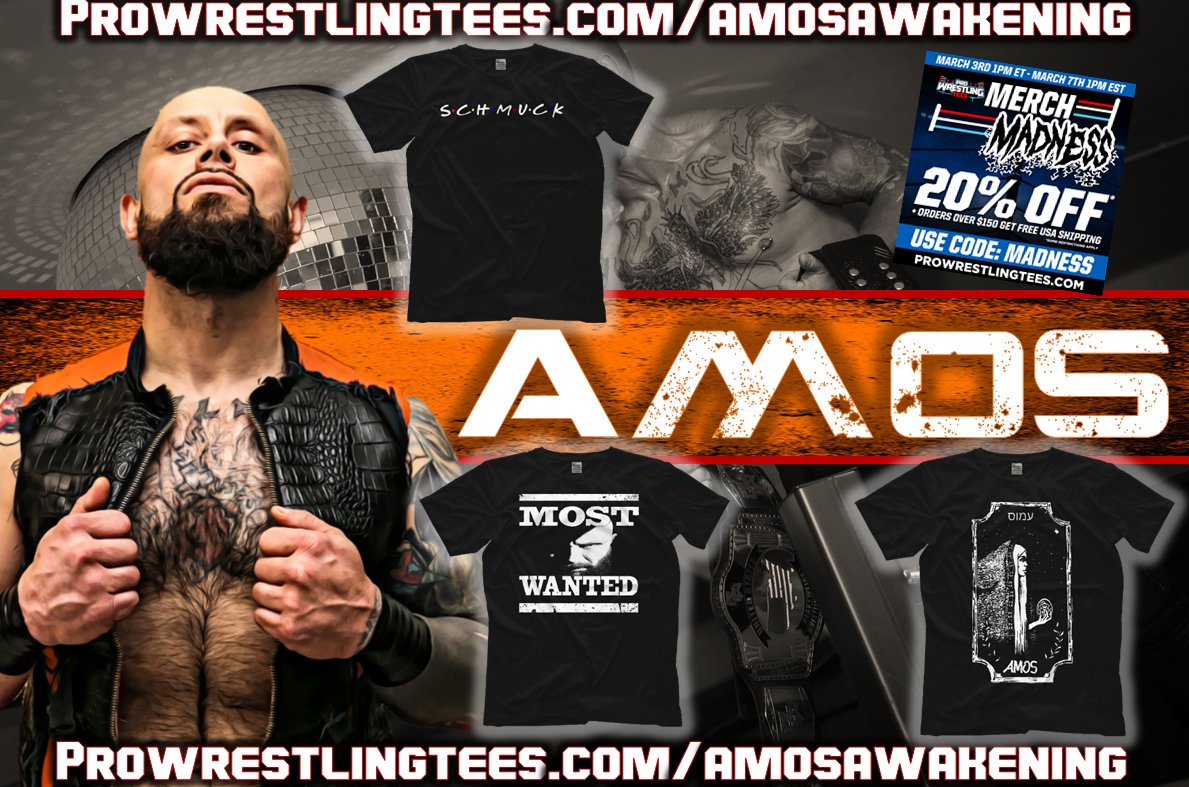 It's Merch Madness at <a href="/PWAWrestle/">Professional Wrestling Alliance</a>. Don't Be A Schmuck. Look as Awesome as YOUR Great American Champion... Grab Your <a href="/RealScottyAmos/">♣︎ P.O.P Amos ♣︎</a> Gear. Three Styles to Choose From.

Save 20% When Using Promo Code: MADNESS... Visit  prowrestlingtees.com/AmosAwakening