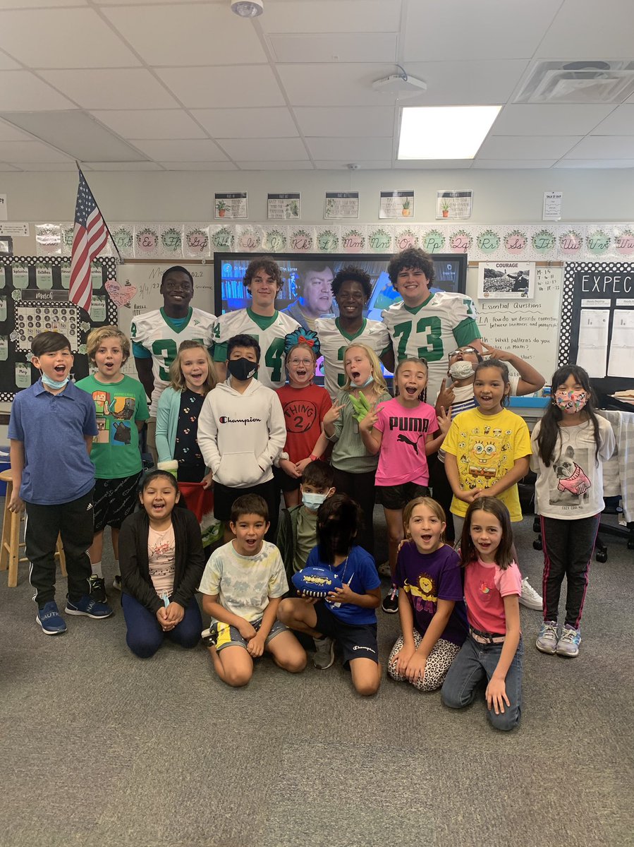 GlynnMare's tweet photo. Read Across America Week! My students LOVED the @FortMyersHS football players who came to read to our class! We shared stories and donuts with them. Thanks, guys! @VillasElem https://t.co/Zj0VEMPN4Y