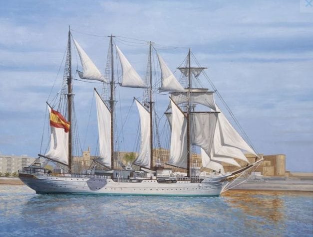 ArtClauzel's tweet image. Se cumplen 95 años, tal día como ayer, de la botadura del buque “Juan Sebastián de Elcano” en el astillero Echevarrieta y Larrinaga (Cádiz), de cuya factoría es la construcción número 15.