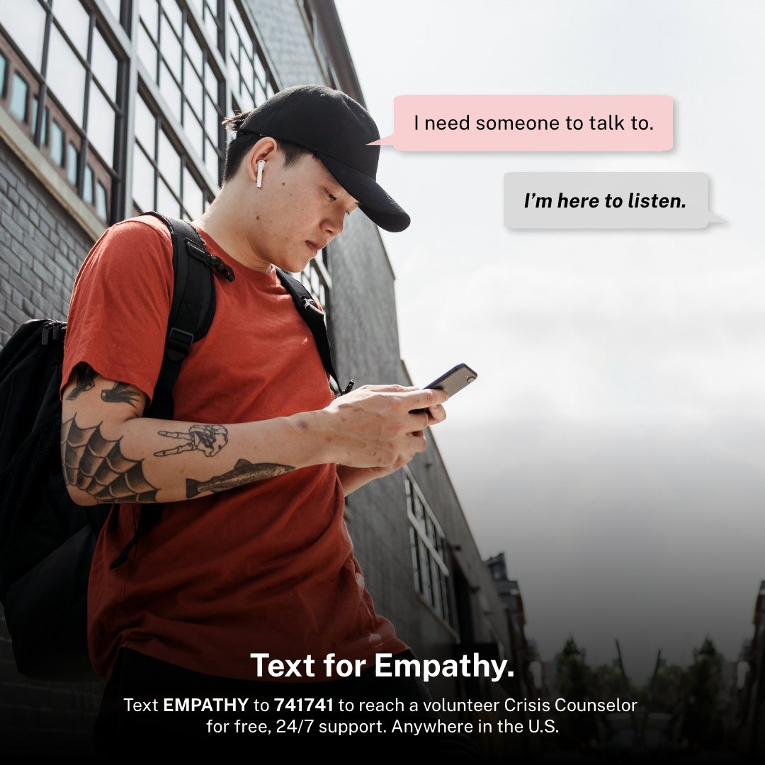 CrisisTextLine's tweet image. Remember to feel your feelings and that it&apos;s brave to reach out if you need support. We’re here for you, text SHARE to 741741 for free, 24/7 support.