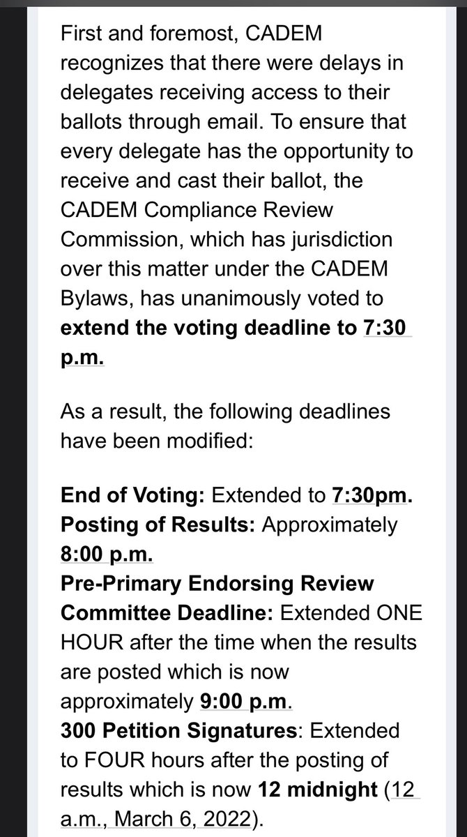 Victory4Oakland's tweet image. Official CDP email update on @CA_Dem voting #cadem2022 #cadem #whodem #VictoryforADEM
