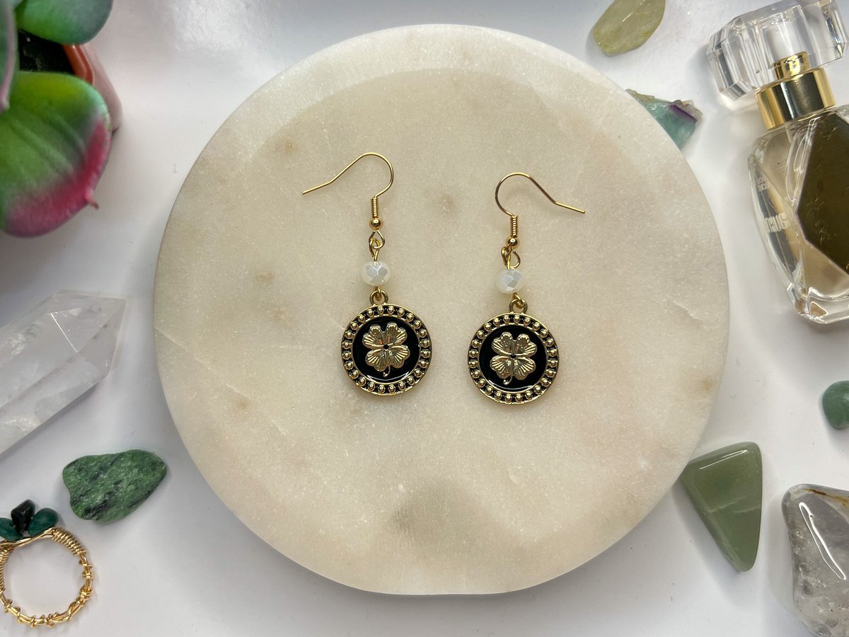 four leaf clover dangle earrings 

🍀 only two pairs left 🍀