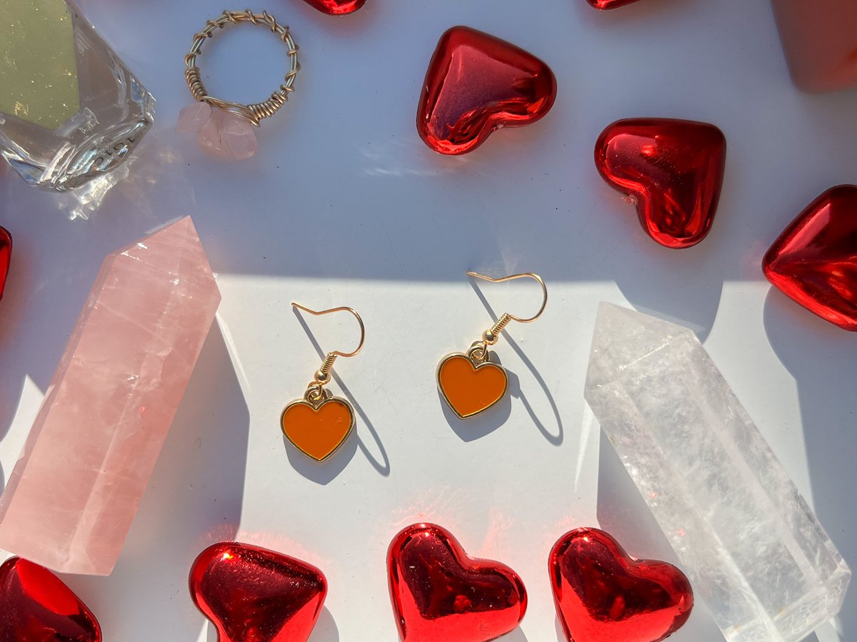$5 heart enamel dangle earrings 

these can all be found in my “clearance” section 🤍✨