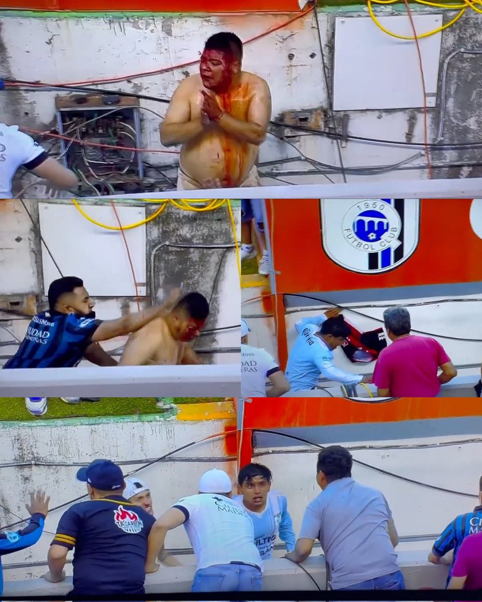 DeFutbolMX1's tweet photo. Este compa del Atlas bañado en sangre les pide clemencia...

Lo primero que hacen es volverle a pegar, le roban su playera, sus cosas y lo abaratan en el piso hasta dejarlo inconsciente

La propia gente de Querétaro les tuvo que pedir que se detuvieran

ASCO @Club_Queretaro https://t.co/k1CfrRG8Ql