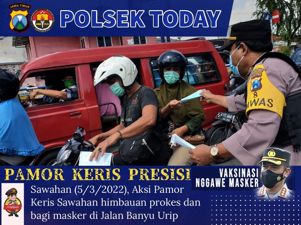 PolrestabesSby's tweet photo. Aksi Pamor Keris Polsek Sawahan Polrestabes Surabaya memberikan himbauan protokol kesehatan dan bagi masker di Jl. Banyu Urip Surabaya

#PolriDisiplinkanProkes 
#WajibPatuhiProkes https://t.co/ccZxvzTr0r
