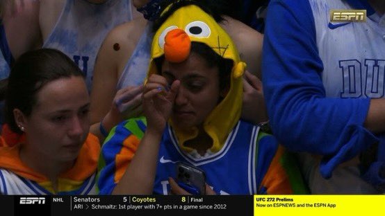 No_B_S_Mom's tweet photo. I’ve never seen so many Sesame Street characters cry at one time. #GoHeels #ByeByeK #OurBlueIsBest @UNC_Basketball @UNCBarstool https://t.co/oPyRdBL9BM