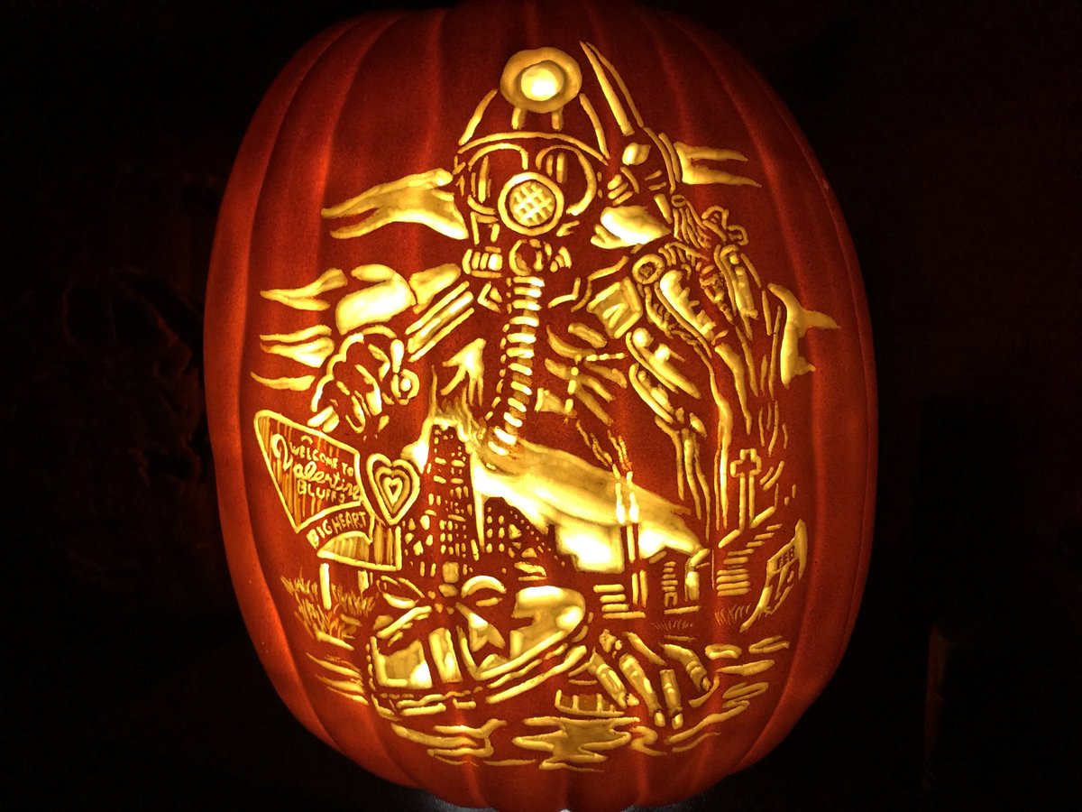 IanFetterman's tweet photo. Roses are red, violets are blue, one is dead, and so are you. MBV will also be @monstermaniacon next weekend. Original artwork by Justin Osbourn. #mybloodyvalentine #harrywarden #horror #justinosbourn #slasherdesign #frightrags #foampumpkin #ianspumpkincarvings https://t.co/6EFTmFolty