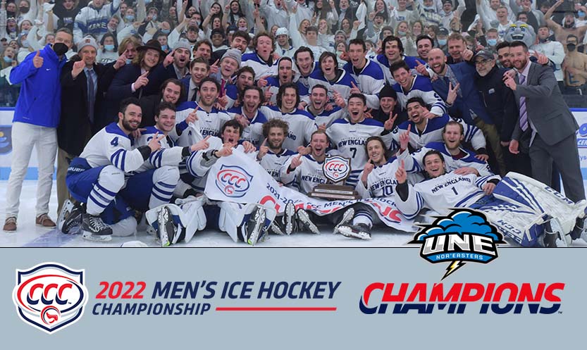 Conference of New England (@cne_sports) on Twitter photo The #CCCMIH Tournament Championship did not disappoint as <a href="/UNESports/">UNE Athletics</a> edged out Endicott, 3-2, in an overtime thriller.
The Nor'easters earn the conference AQ in the NCAA Tournament.
READ: cccathletics.com/sports/mice/20…
#d3hky The #CCCMIH Tournament Championship did not disappoint as <a href="/UNESports/">UNE Athletics</a> edged out Endicott, 3-2, in an overtime thriller.
The Nor'easters earn the conference AQ in the NCAA Tournament.
READ: cccathletics.com/sports/mice/20…
#d3hky