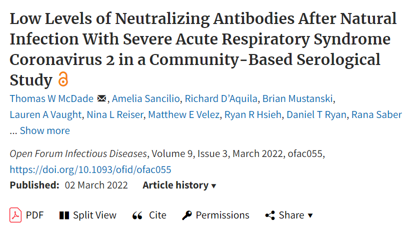 IDSAInfo's tweet photo. A new study in OFID found that prior SARS-CoV-2 infection does not guarantee a high level of antibody-mediated protection against reinfection in the general population. 

📄:https://t.co/jzgf5yQelh #IDSAJournals #OpenForumInfectDis @PaulSaxMD @DrJLi @tmcdade35 https://t.co/1TpqAQOroP