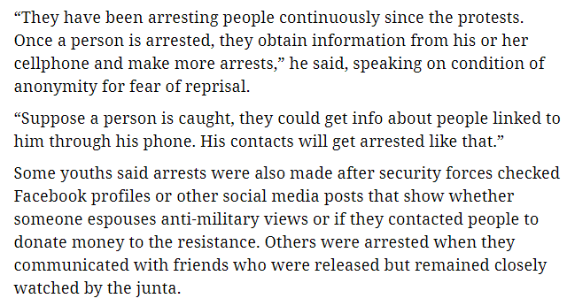 spyblog's tweet image. #CommsData #SocialMedia #Mayanmar today but we are so close to this with the UK&apos;s anti-protest and anti-encryption policies and forthcoming laws.

rfa.org/english/news/m…