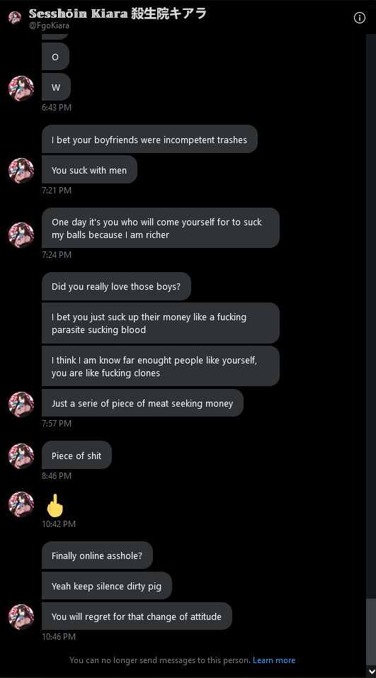 WARNING: EXTREME RUDENESS
This person is so rude and disrespectful, not only he called me by names, treat all women like his toy he also threaten me and send d.e.a.t.h threat to me. I dont want to talk with a toxic person so I just want to warn everybody to stay away from him https://t.co/APBdURU62c