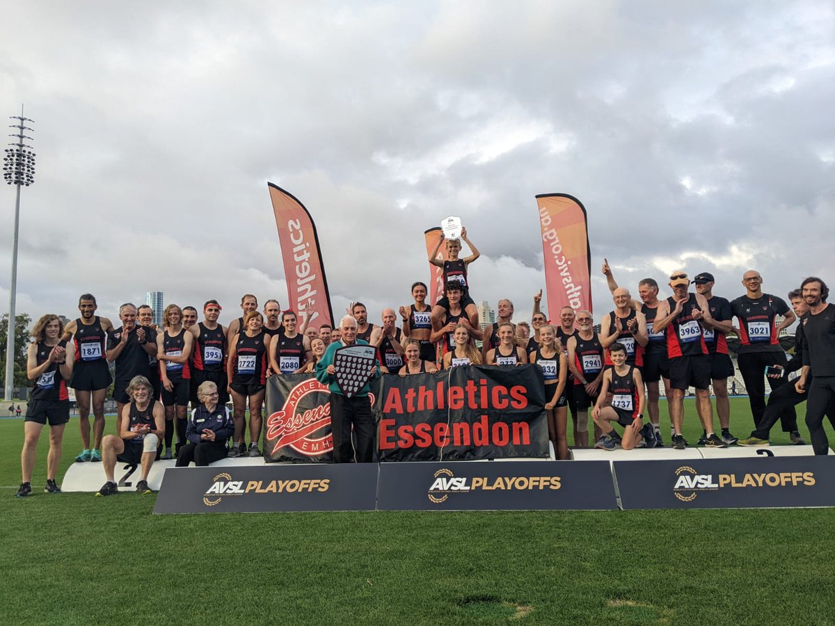 AthsEssendon's tweet photo. Athletics Victoria Shield League Premier Division Champions 🏆🏆

Kicking off 125th anniversary celebrations with a Premiership.
❤️🖤

#ItsYourSeason #summerofaths https://t.co/Qv9soEduvX
