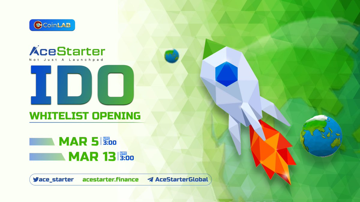 bryanlreal's tweet photo. 📢@ace_starter's ID Whitelist Program has opened for registrations guys!
⏰Time: 3:00 Mar 5 to 3:00 Mar 13 (UTC)
🏆Whitelist winner announcement: 9:00 Mar 14 (UTC)
🗓️IDO time: Mar 15
📝Register now at: https://t.co/9qCGSMl4aW
⁉️More details: https://t.co/8KXHdoJDI8
#CoinLAB https://t.co/arhgqkhiGX