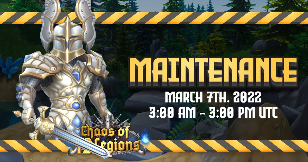 📣 12 LEGIONS GAME MAINTENANCE NOTICE 📣
Dear Legionnaires, the game will be under maintenance to Prepare for the Expedition of 3 New Hero classes Knight, Rogue, Mage
For more details, click here  👉t.me/TwelveLegionsC… 
💖 We appreciate your patience and understanding!