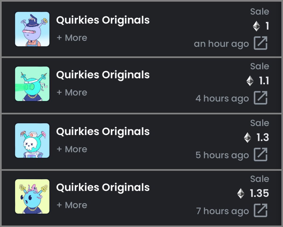 CalmDev7's tweet image. overnight @quirkiesnft sales over 1E,
#PinkVision floor is now 3E, you had your chance! 😆
#quirkies