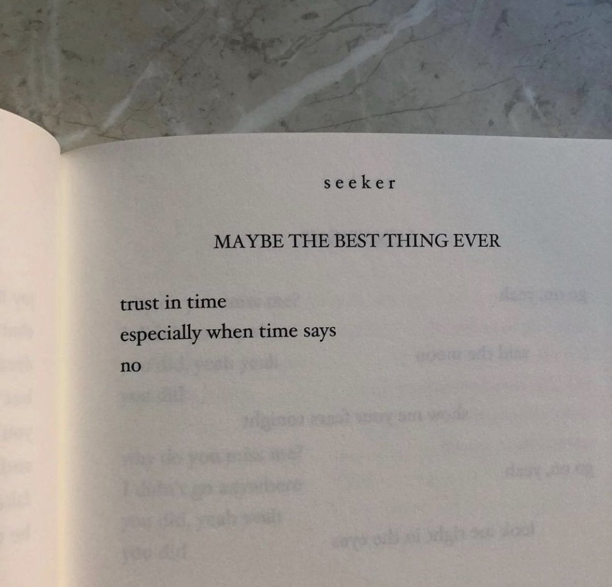 listen when time says “no”.