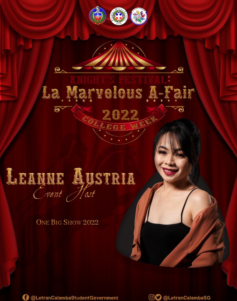 LetranCalambaSG's tweet photo. 𝐒𝐨𝐦𝐞𝐭𝐡𝐢𝐧𝐠 𝐭𝐨 𝐥𝐨𝐨𝐤 𝐟𝐨𝐫𝐰𝐚𝐫𝐝!

Catch these talented students of the Colegio who will be the masters of ceremony for our major events in the 𝐊𝐧𝐢𝐠𝐡𝐭'𝐬 𝐅𝐞𝐬𝐭𝐢𝐯𝐚𝐥: 𝐋𝐚 𝐌𝐚𝐫𝐯𝐞𝐥𝐨𝐮𝐬 𝐀-𝐅𝐚𝐢𝐫.

Talagang mapapa-WOW ka! 

See you Letranites. https://t.co/Cw3eDVetdK