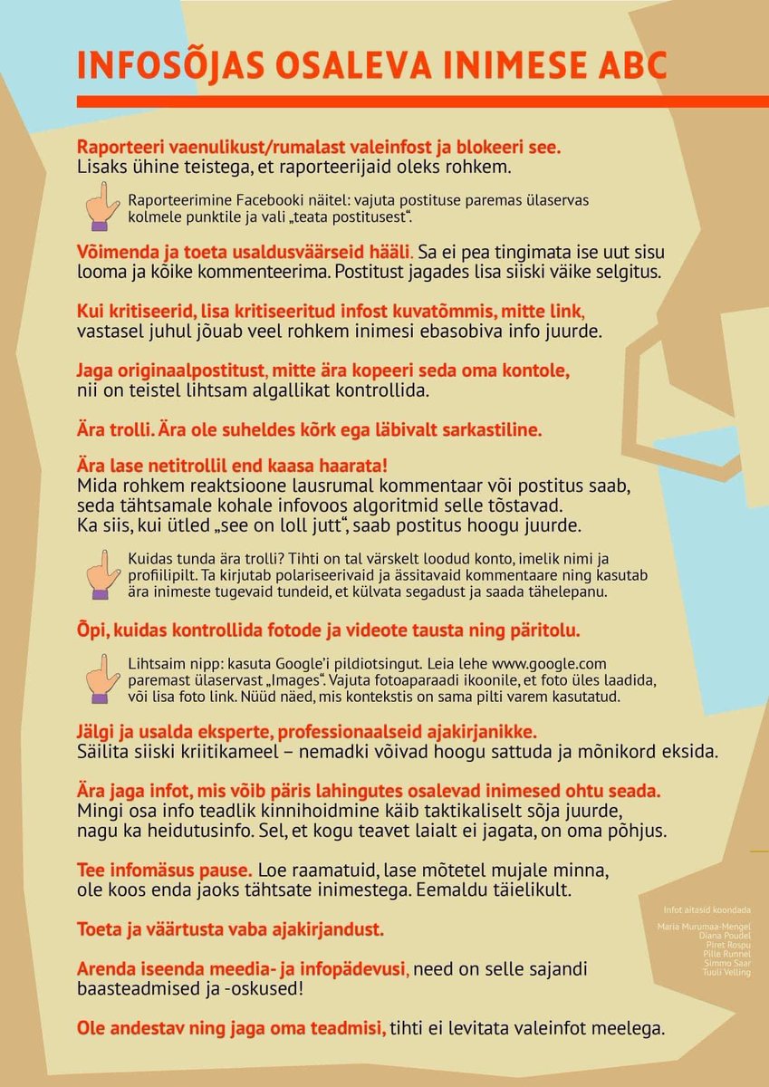 Sotsiaalmeedias on levitatud valeinfot ukrainlaste poolt venekeelsete inimeste ründamise kohta Eestis. Tuletan meelde, et lisaks Venemaa füüsilisele agressioonile Ukrainas on toimumas ka ulatuslik infosõda. Valede levitamine on selle osa. Ole #allikakriitiline