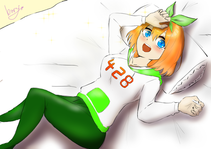 べりぃ🫧🐾さんがTwitterに投稿した中野四葉(五等分の花嫁)のイラスト。