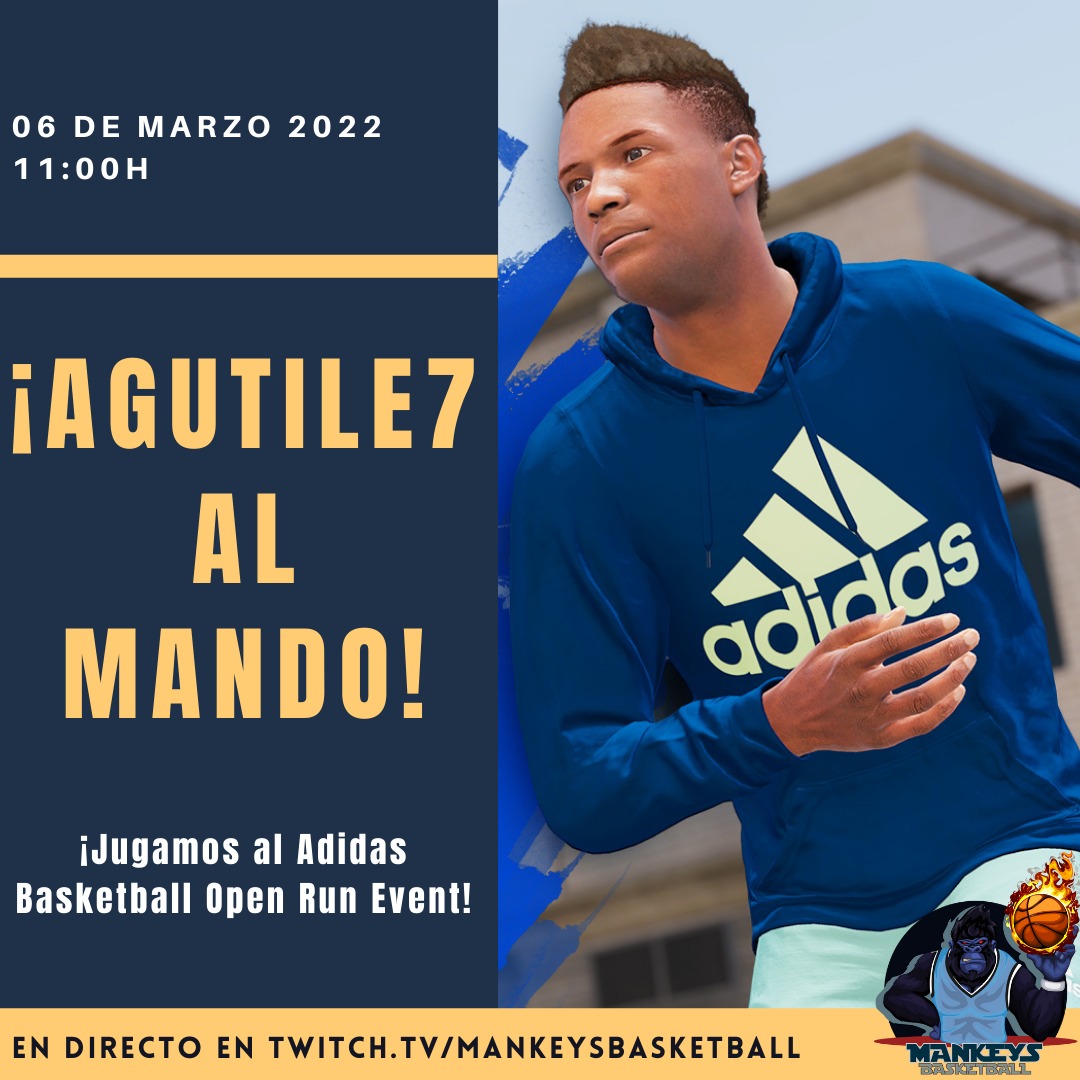 MankeysBasket's tweet photo. #NBA2K22 

🔥 ¡AGUTILE7 AL MANDO!

🏀 Nuestro compañero @A7Basket estará jugando con miembros de #MankeysBasketball al #AdidasBasketballRunOpen Event 

🙌 ¡Afiliado en proceso! Entra en https://t.co/VLi1cWX1cO y no pierdas el Stream a las 11:00h 

#Xbox #XboxEspaña #NBA2KEspaña https://t.co/vDYhC7a0ig
