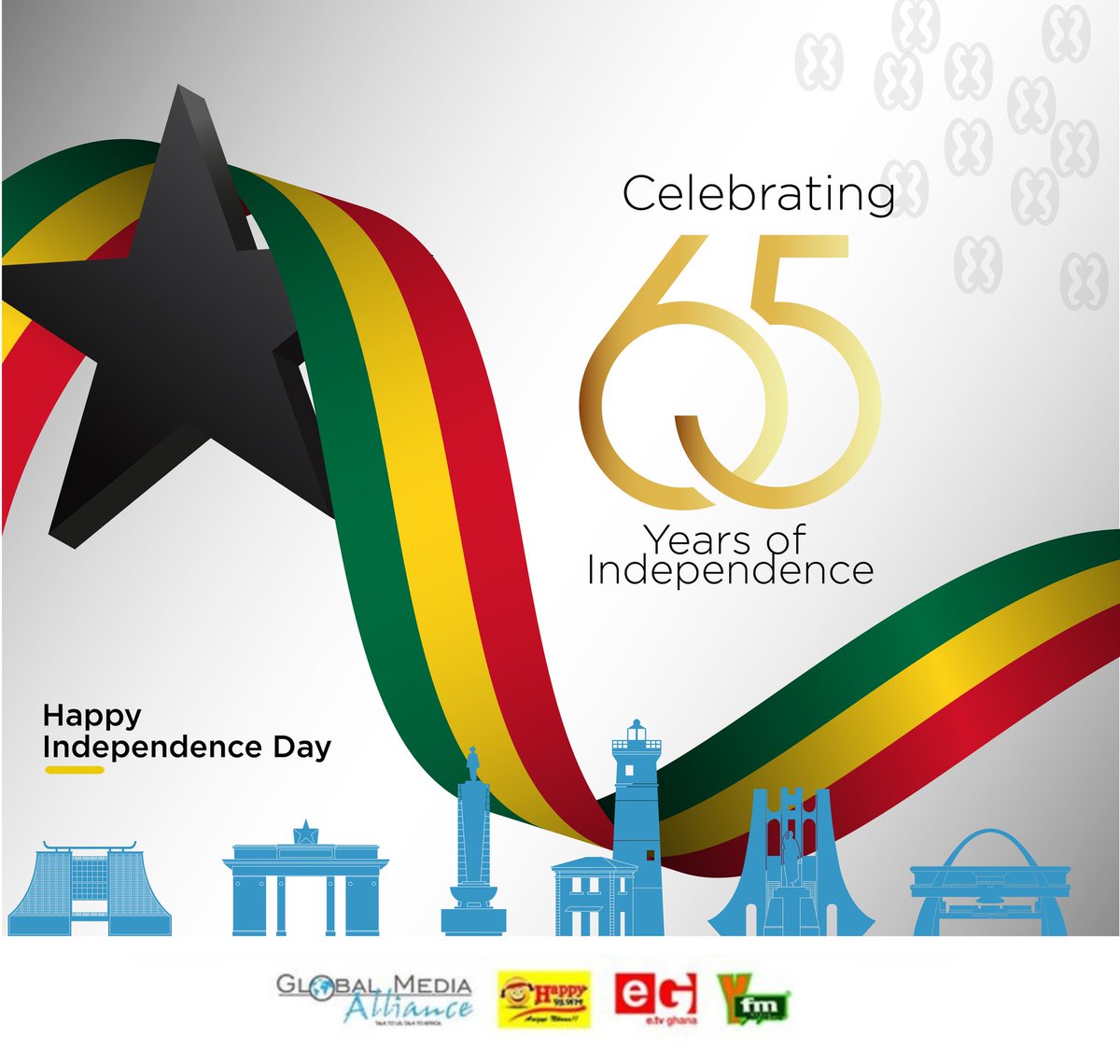 Y1079FM's tweet image. Today, we reflect on our history by celebrating 65 years of Independence. Here's to wishing us a lifetime of courage, wealth, growth and pan africanism🇬🇭

Happy independence day fellow Ghanaians🤓
#GhanaMonthOnY
#infinityJam