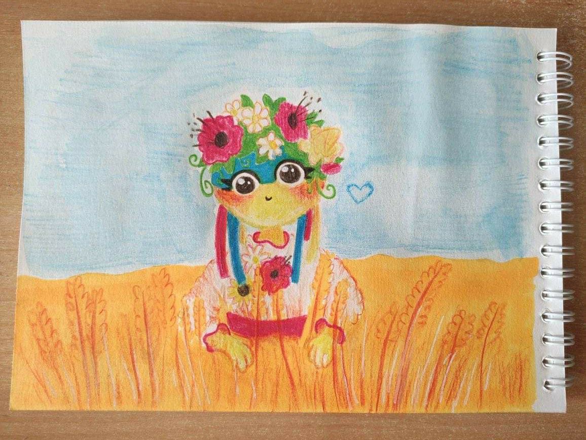 UNICEF's tweet image. Children's drawings as they shelter from conflict in #Ukraine.

Violence is having a devastating impact on the lives and wellbeing of the country's 7.5 million children. They need peace now.