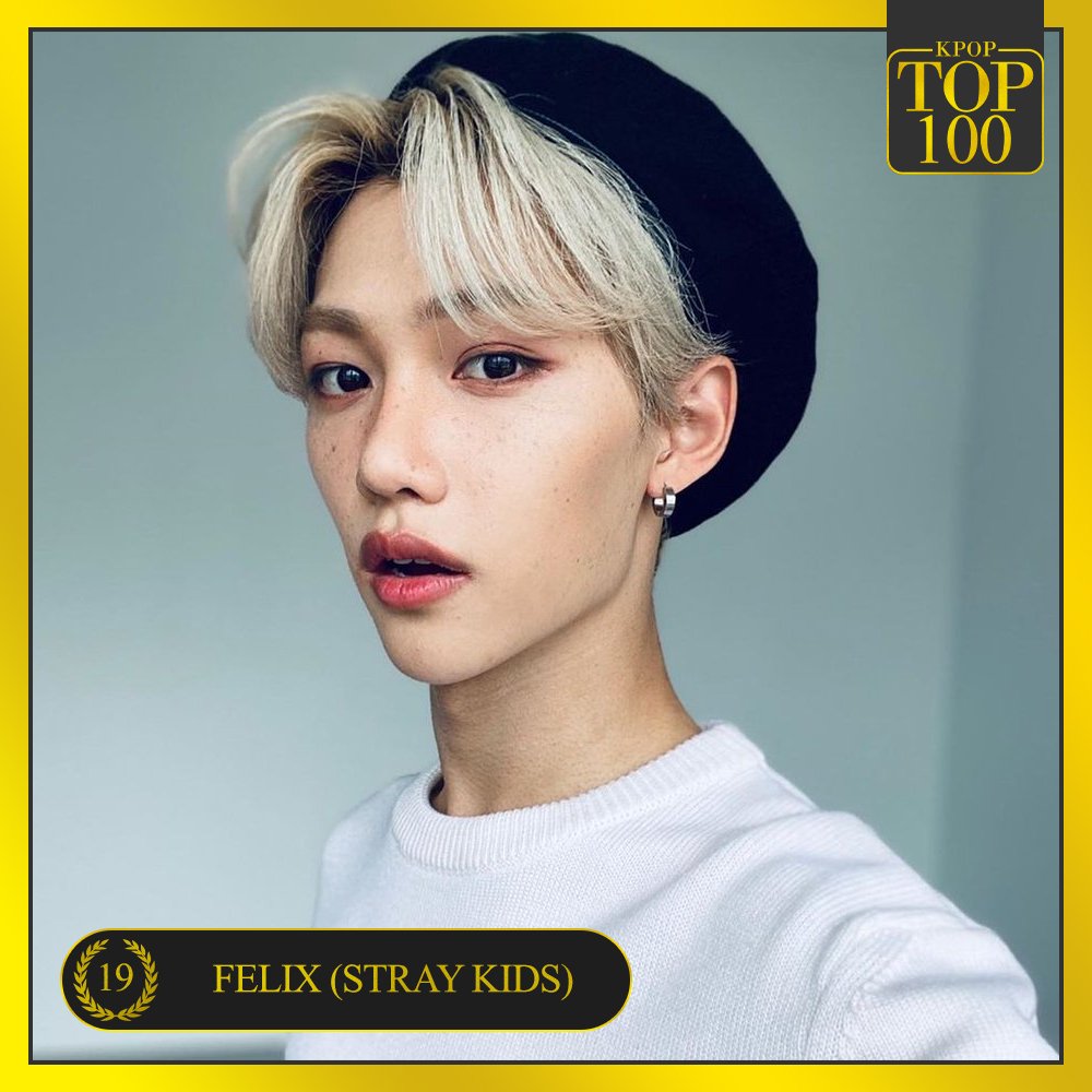 TOP100KPOP's tweet photo. TOP 100 - Most Handsome Faces Of K-POP

#19 Felix (#STRAYKIDS)

Congratulations! 🎉 https://t.co/kUjCsti6A3