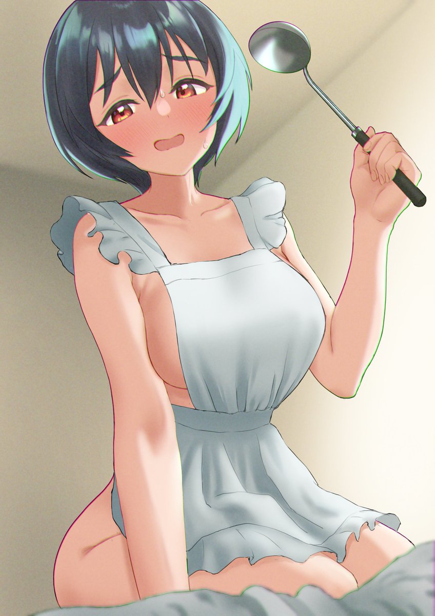 裸エプロン恥ずかし顔差分 