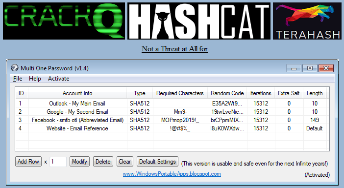 Windows Portable Apps (@wpa_1) on Twitter photo 2 years have passed and he still didn't crack none of them! Lol! ("Multi One Password" is indeed a Real and The Most Secure #PasswordManager!)
x.com/WPA_1/status/1…
.
<a href="/TerahashCorp/">Terahash</a> <a href="/jmgosney/">Jeremi M Gosney</a> <a href="/L0phtCrackLLC/">L0phtCrack</a>
#Infosec #netsec #cybersec #cybersecurity
#hashcat #bcrypt #defcon 2 years have passed and he still didn't crack none of them! Lol! ("Multi One Password" is indeed a Real and The Most Secure #PasswordManager!)
x.com/WPA_1/status/1…
.
<a href="/TerahashCorp/">Terahash</a> <a href="/jmgosney/">Jeremi M Gosney</a> <a href="/L0phtCrackLLC/">L0phtCrack</a>
#Infosec #netsec #cybersec #cybersecurity
#hashcat #bcrypt #defcon