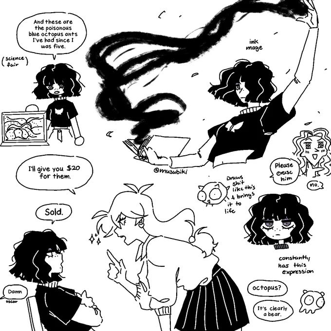 [oc] new ink mage emo girl oc!! havent decided on a name yet 🎨🖌 