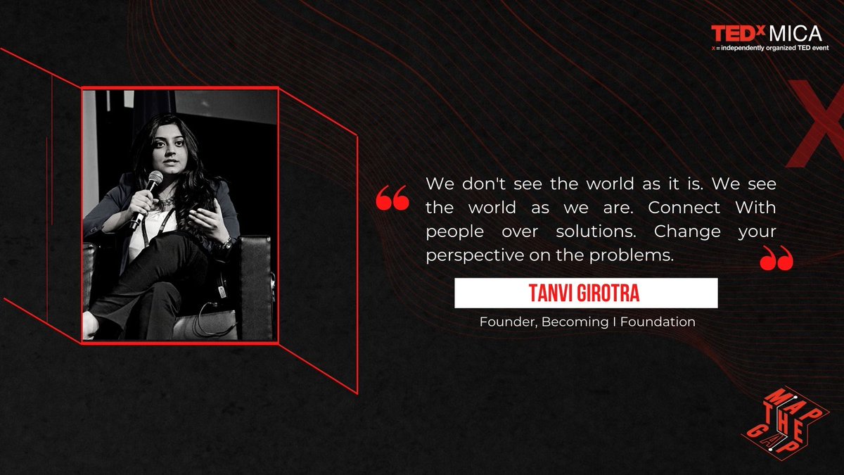 Tanvi Girotra (<a href="/tanvigirotra/">Tanvi Girotra</a>) speaks about her work as the President and Founder of <a href="/becomingi/">Becoming I</a>. 
#TEDxMICA2022 #MapTheGap
