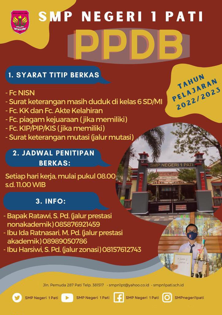 SMPNegeri1Pati's tweet photo. Sekolah berkualitas untuk masa depan generasi bangsa, SMP Negeri 1  Pati pilihannya 🏆 https://t.co/iGLEavYcPs